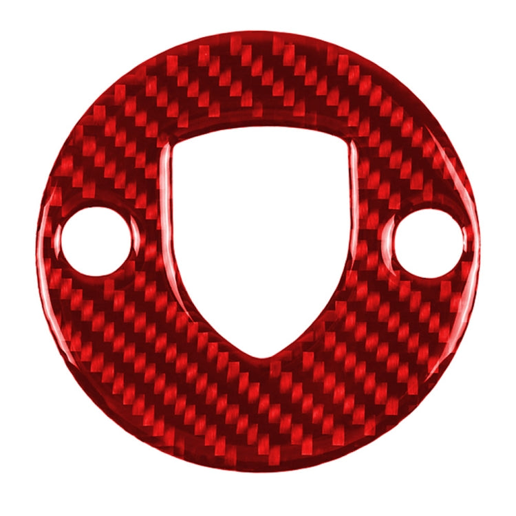 Car Carbon Fiber Steering Wheel Decorative Sticker for Porsche Macan 2014-2021, Left and Right Drive Universal (Red) - Car Interior Mouldings by PMC Jewellery | Online Shopping South Africa | PMC Jewellery | Buy Now Pay Later Mobicred