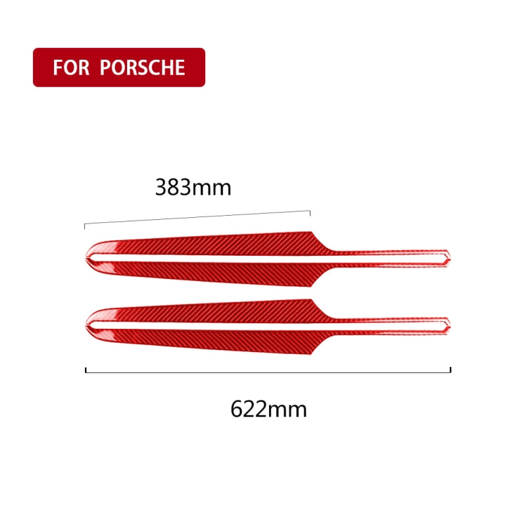 Car Carbon Fiber Door Panel Decorative Sticker for Porsche Macan 2014-2021, Left and Right Drive Universal (Red) - free shipping - PMC TechLife - Order now!