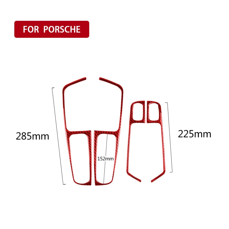 Car Carbon Fiber Window Buttons Panel Decorative Sticker for Porsche Macan 2014-2021, Left and Right Drive Universal (Red) - Car Interior Mouldings by PMC TechLife | Online Shopping South Africa | PMC TechLife | Buy Now Pay Later Mobicred