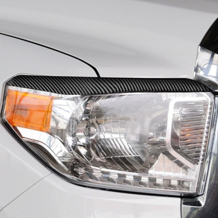 2 PCS / Set Carbon Fiber Car Headlight Eyebrow Decorative Sticker for Toyota Tundra 2014-2018, Left Right Driving - Decorative Strip by PMC TechLife | Online Shopping South Africa | PMC TechLife | Buy Now Pay Later Mobicred