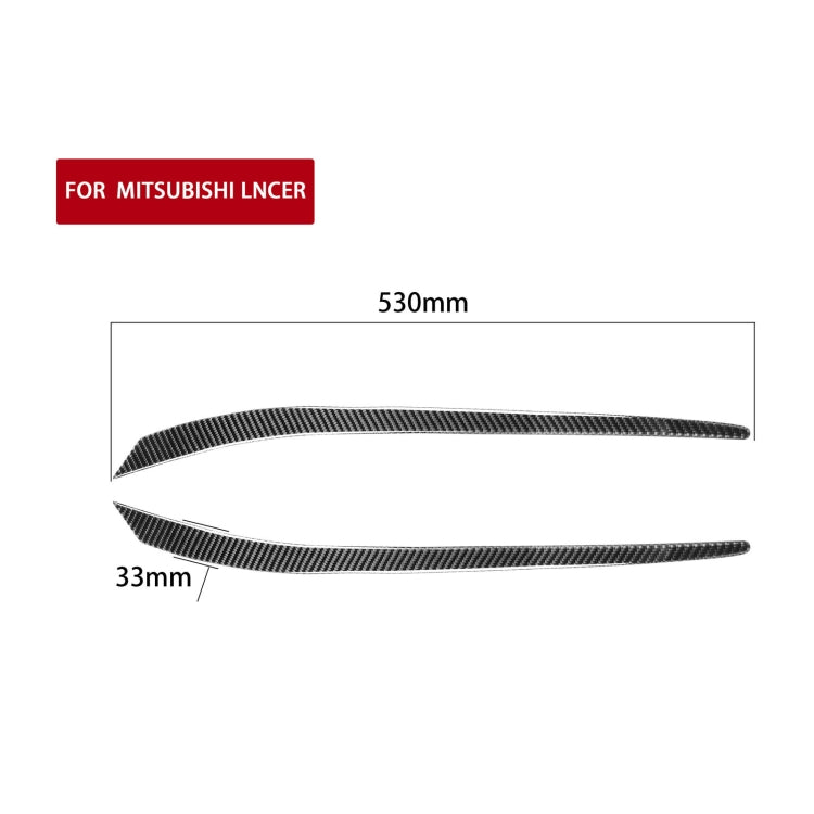 2 PCS / Set Carbon Fiber Car Lamp Eyebrow Decorative Sticker for Mitsubishi Lancer EVO 2008-2014, Drop Glue Version - free shipping - PMC TechLife - Order now!
