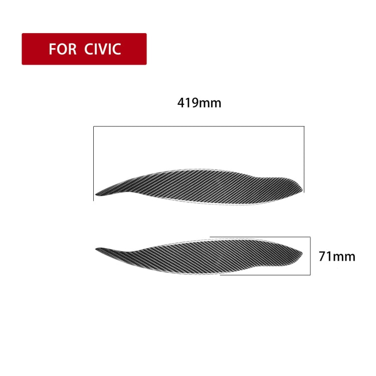 2 PCS / Set Carbon Fiber Car Lamp Eyebrow Decorative Sticker for Honda Civic 1999-1900, Drop Glue Version - Lamp Decoration by PMC TechLife | Online Shopping South Africa | PMC TechLife | Buy Now Pay Later Mobicred
