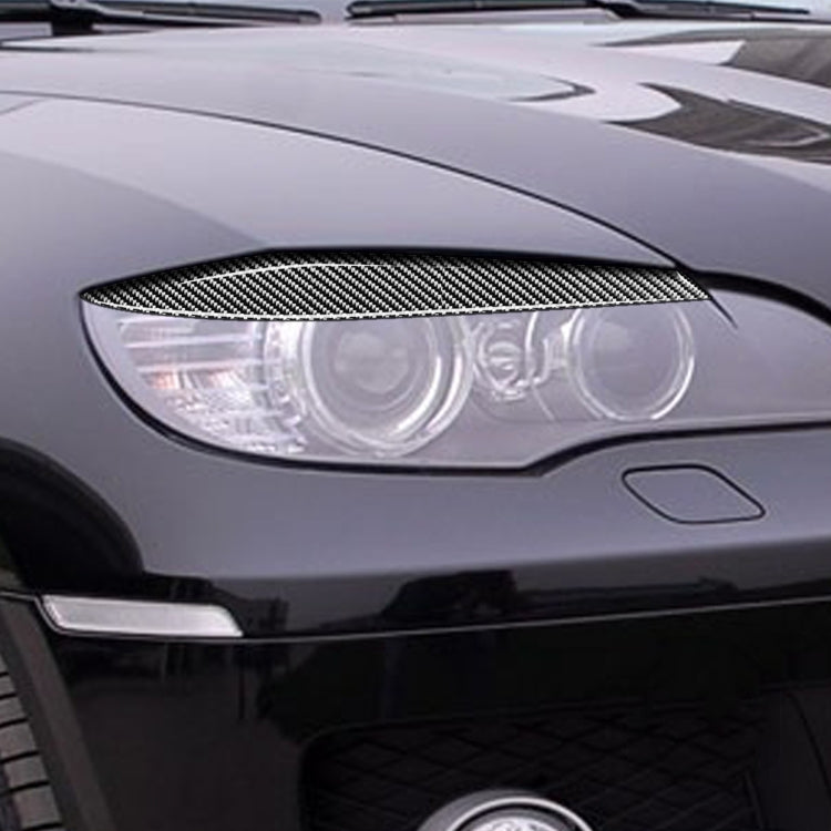 2 PCS / Set Carbon Fiber Car Lamp Eyebrow Decorative Sticker for BMW E71/X6 2008-2014, Drop Glue Version - Lamp Decoration by PMC TechLife | Online Shopping South Africa | PMC TechLife | Buy Now Pay Later Mobicred