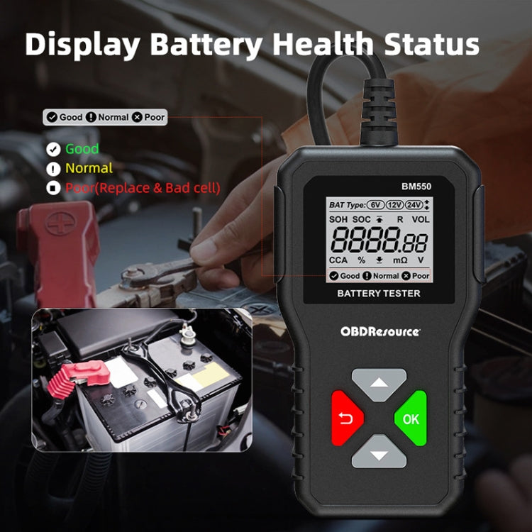 BM550 6V / 12V / 24V 3 in 1 Battery Tester Analyzer Battery Life Detector - Electronic Test by PMC TechLife | Online Shopping South Africa | PMC TechLife | Buy Now Pay Later Mobicred