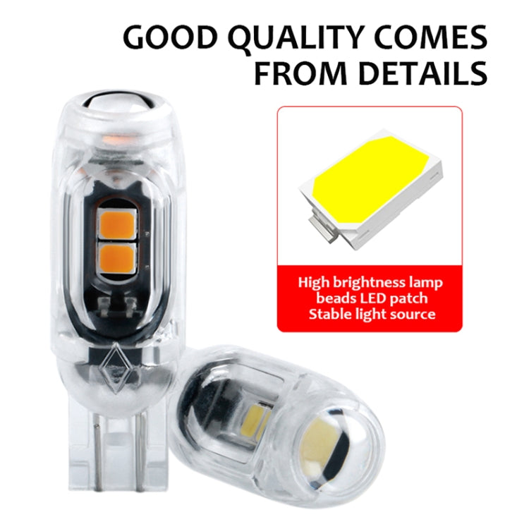 4pcs T10 DC12V /  0.84W / 0.07A / 150LM Car Clearance Light 5LEDs SMD-3030 Lamp Beads with lens (Yellow Light) - Clearance Lights by PMC TechLife | Online Shopping South Africa | PMC TechLife | Buy Now Pay Later Mobicred