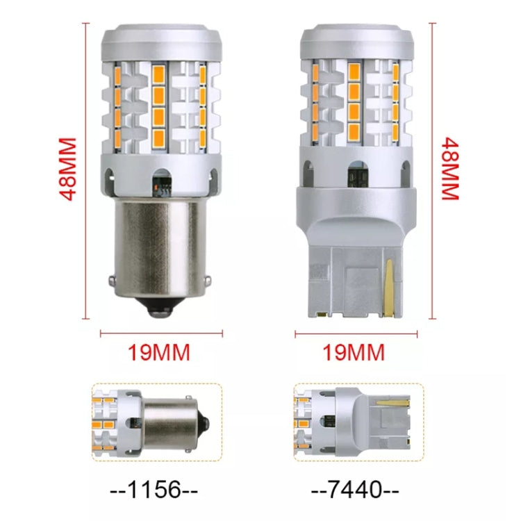 2pcs 7440 IC12-28V / 16.68W / 1.39A Car 3020EMC-26 Constant Current Wide Voltage Turn Signal Light (Yellow Light) - Arrow Turn Lights by PMC TechLife | Online Shopping South Africa | PMC TechLife | Buy Now Pay Later Mobicred