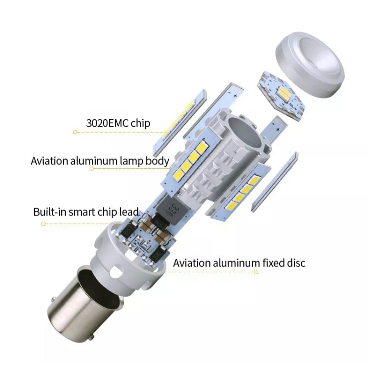 2pcs 7440 IC12-28V / 16.68W / 1.39A Car 3020EMC-26 Constant Current Wide Voltage Turn Signal Light (White Light) - Arrow Turn Lights by PMC TechLife | Online Shopping South Africa | PMC TechLife | Buy Now Pay Later Mobicred