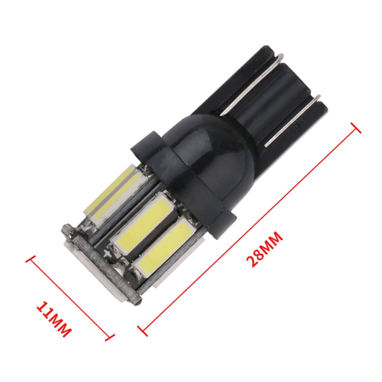 10pcs T10 DC12V / 0.96W / 0.08A Car Clearance Light 10LEDs SMD-7020 Lamp Beads (Blue Light) - Clearance Lights by PMC TechLife | Online Shopping South Africa | PMC TechLife | Buy Now Pay Later Mobicred