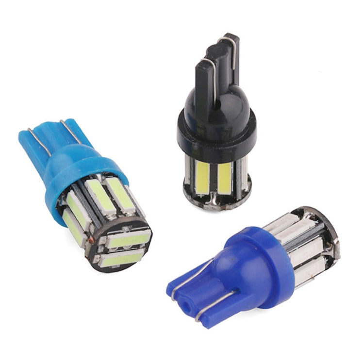 10pcs T10 DC12V / 0.96W / 0.08A Car Clearance Light 10LEDs SMD-7020 Lamp Beads (White Light) - Clearance Lights by PMC TechLife | Online Shopping South Africa | PMC TechLife | Buy Now Pay Later Mobicred