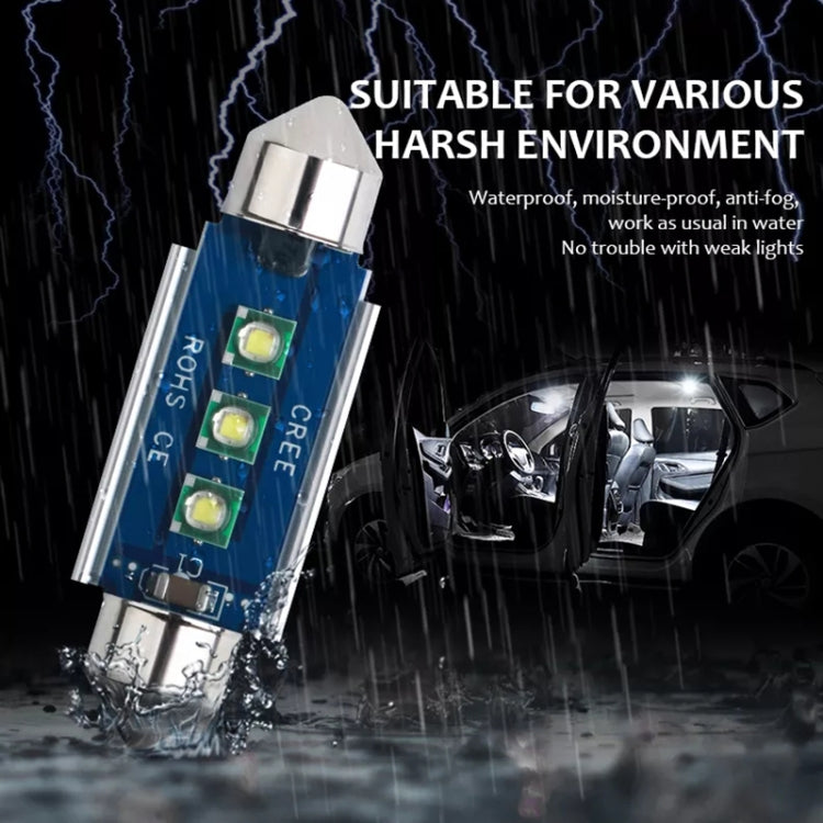 2pcs 36mm IC12V /  2.76W / 0.23A / 300LM 3LEDs SMD Car Reading Lamp Dome Light - Dome Lights by PMC TechLife | Online Shopping South Africa | PMC TechLife | Buy Now Pay Later Mobicred
