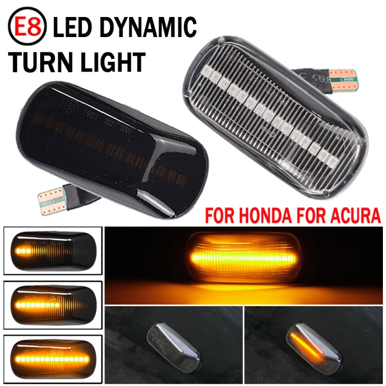2pcs For Honda Civic 2001-2015 Car Dynamic LED Fender Side Light 34301-S5H-T02(Transparent Black) - Arrow Turn Lights by PMC TechLife | Online Shopping South Africa | PMC TechLife | Buy Now Pay Later Mobicred