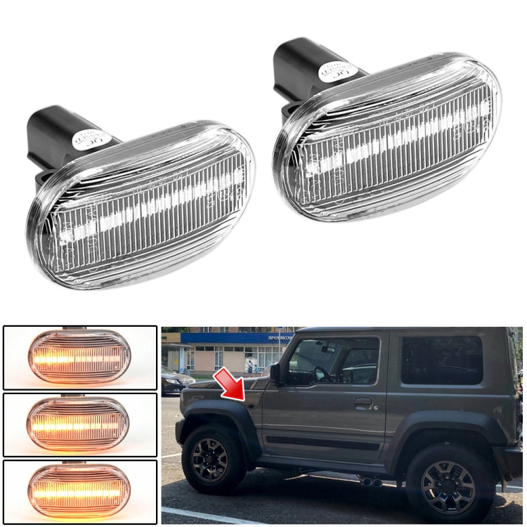 2pcs For Suzuki Jimny JB64W 2018/07- Car Dynamic LED Fender Side Light (Transparent) - Arrow Turn Lights by PMC TechLife | Online Shopping South Africa | PMC TechLife | Buy Now Pay Later Mobicred