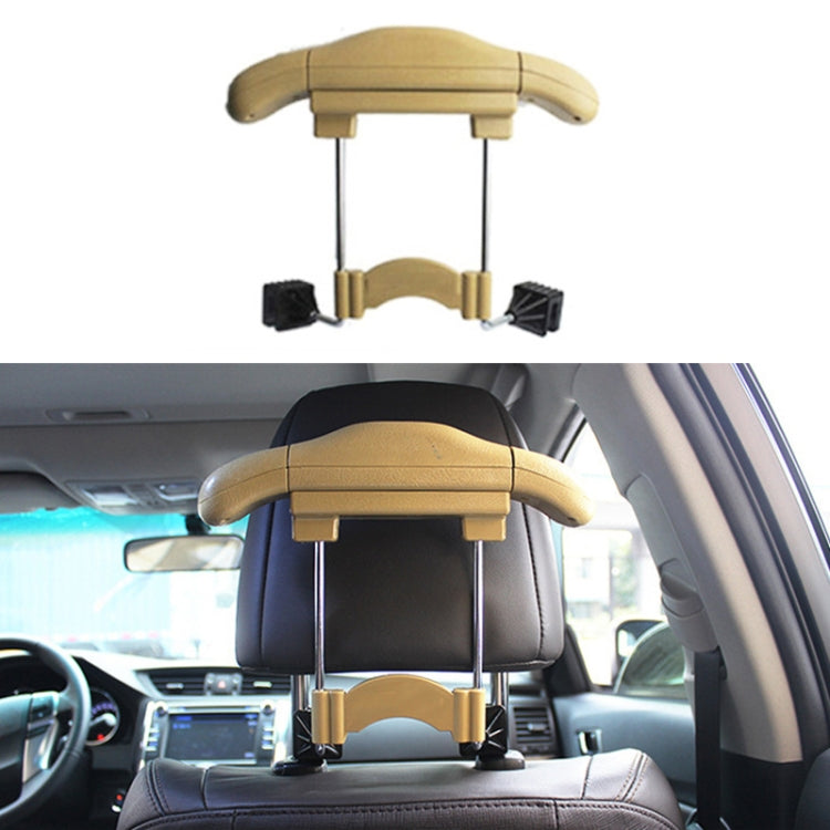Car Faux Leather Retractable Coat Hanger (Beige) - Auto Fastener & Clips by PMC Jewellery | Online Shopping South Africa | PMC Jewellery | Buy Now Pay Later Mobicred