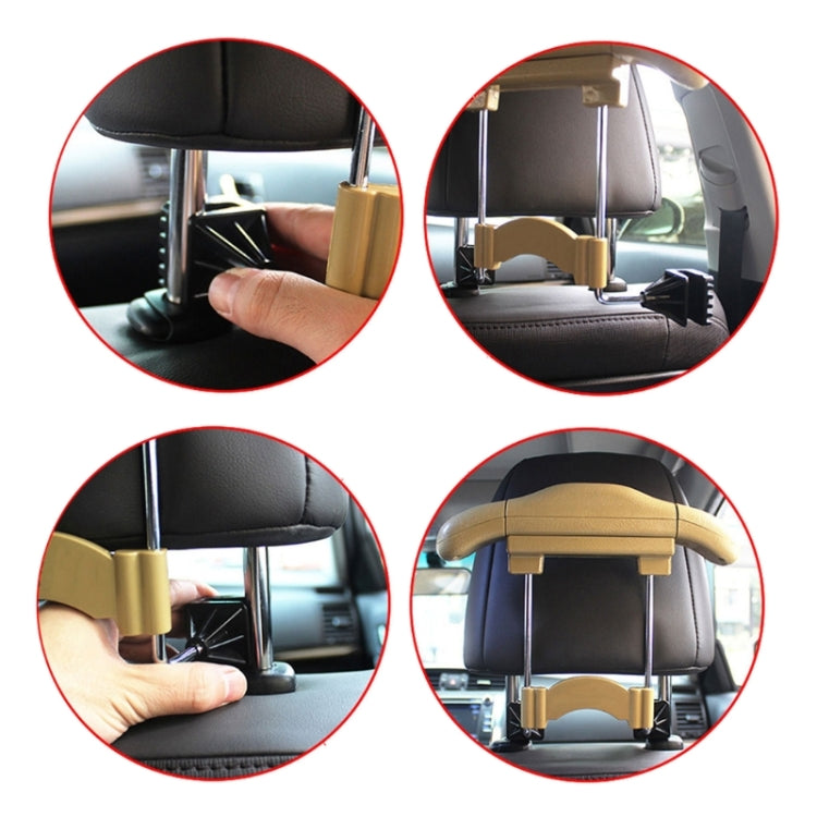 Car Faux Leather Retractable Coat Hanger (Beige) - Auto Fastener & Clips by PMC Jewellery | Online Shopping South Africa | PMC Jewellery | Buy Now Pay Later Mobicred