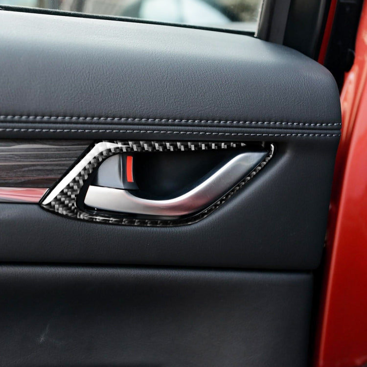 Car Carbon Fiber Inner Door Handle Decorative Sticker for Mazda CX-5 2017-2018, Left and Right Drive Universal - Car Interior Mouldings by PMC TechLife | Online Shopping South Africa | PMC TechLife | Buy Now Pay Later Mobicred