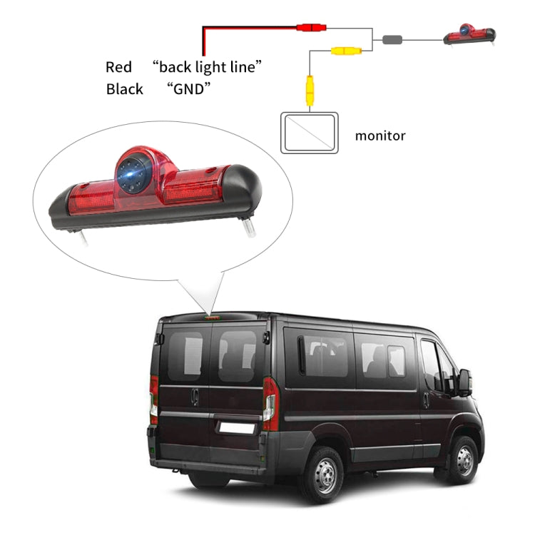 PZ460 Car Waterproof HD High Position Brake Light View Camera for Fiat / Citroen / Peugeot - Rear View Cameras by PMC TechLife | Online Shopping South Africa | PMC TechLife | Buy Now Pay Later Mobicred