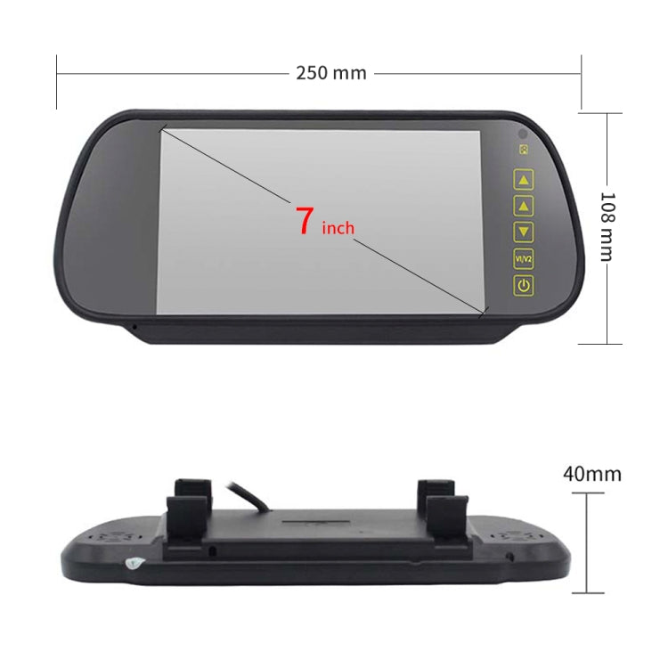 PZ464 Car Waterproof Brake Light View Camera + 7 inch Rearview Monitor for Renault / Vauxhall - Rear View Cameras by PMC TechLife | Online Shopping South Africa | PMC TechLife | Buy Now Pay Later Mobicred