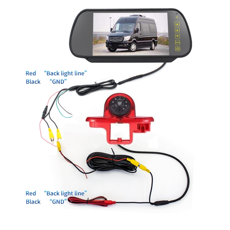 PZ464 Car Waterproof Brake Light View Camera + 7 inch Rearview Monitor for Renault / Vauxhall - Rear View Cameras by PMC TechLife | Online Shopping South Africa | PMC TechLife | Buy Now Pay Later Mobicred