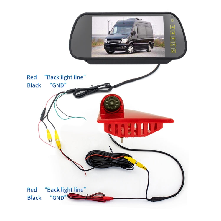 PZ462 Car Waterproof Brake Light View Camera + 7 inch Rearview Monitor for Renault / Nissan / Opel - free shipping - PMC TechLife - Order now!