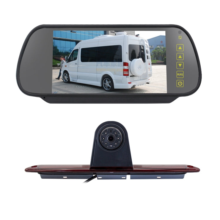 PZ461 Car Waterproof High Position Tail Light Brake Light View Camera + 7 inch Rearview Monitor for Mercedes Benz / Volkswagen - Rear View Cameras by PMC TechLife | Online Shopping South Africa | PMC TechLife | Buy Now Pay Later Mobicred