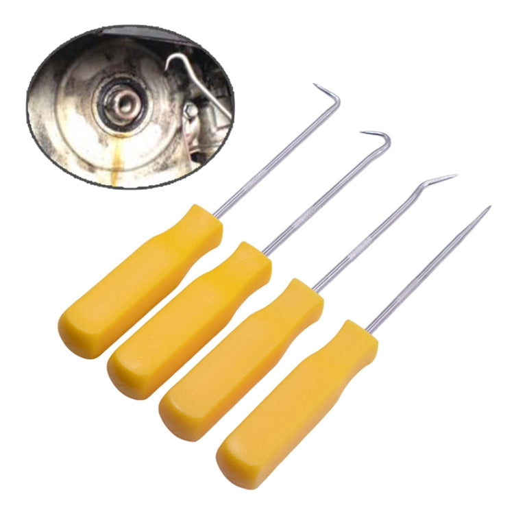 4 PCS Car Pick and Hook Set O Ring Oil Seal Gasket Puller Remover Craft Hand Tool Car Remover Tool Set (Yellow) - Hand Tool Sets by PMC TechLife | Online Shopping South Africa | PMC TechLife | Buy Now Pay Later Mobicred