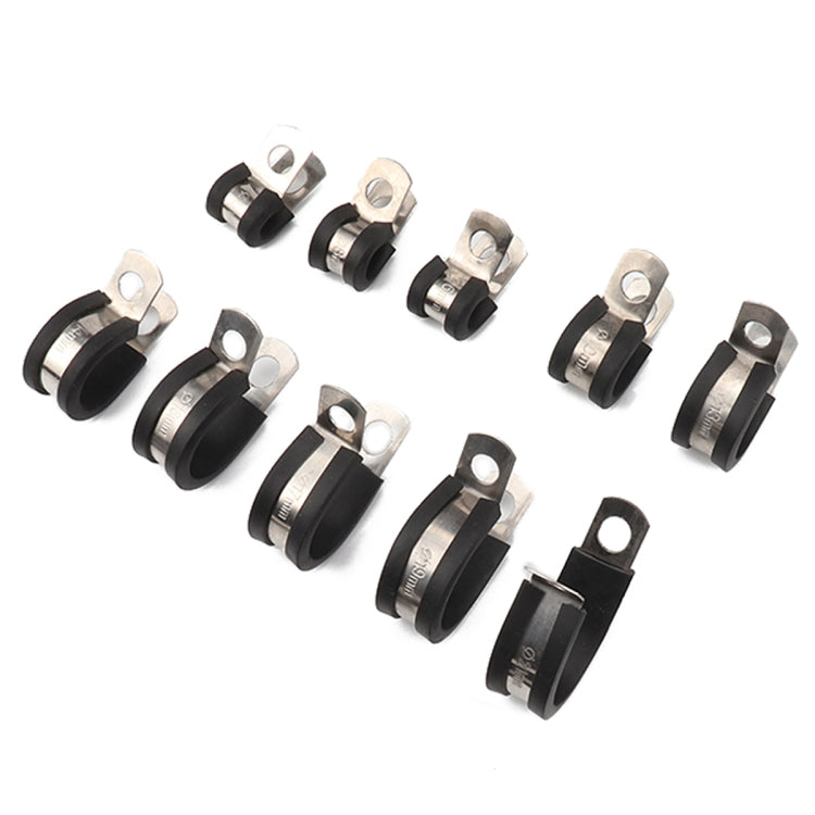 10 PCS Car Rubber Cushion Pipe Clamps Stainless Steel Clamps, Size: 2 inch (50mm) - Booster Cable & Clip by PMC TechLife | Online Shopping South Africa | PMC TechLife | Buy Now Pay Later Mobicred