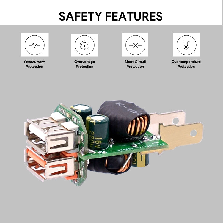 Universal Car QC3.0 Dual Port USB Charger Power Outlet Adapter 5V 2.4A IP66 with 60cm Cable(Blue Light) - DIY Modified Charger by PMC TechLife | Online Shopping South Africa | PMC TechLife | Buy Now Pay Later Mobicred