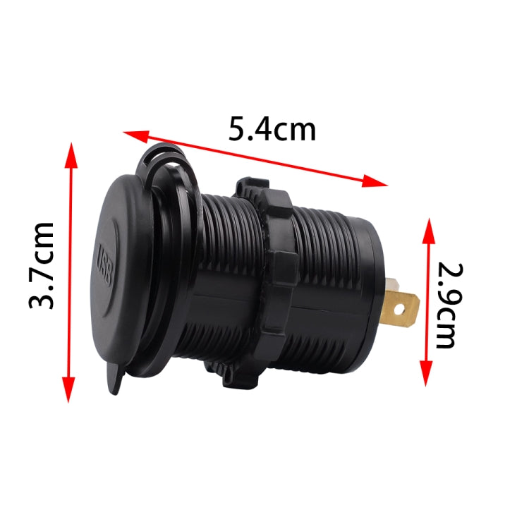 Universal Car Dual USB Charger Power Outlet Adapter 4.2A 5V IP66 with Aperture + 60cm Cable(Red Light) - free shipping - PMC TechLife - Order now!