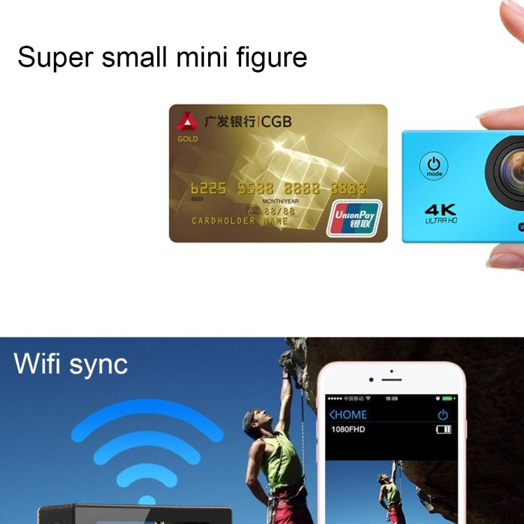 F60 2.0 inch Screen 170 Degrees Wide Angle WiFi Sport Action Camera Camcorder with Waterproof Housing Case, Support 64GB Micro SD Card(Blue) - Sports Camera by PMC TechLife | Online Shopping South Africa | PMC TechLife | Buy Now Pay Later Mobicred