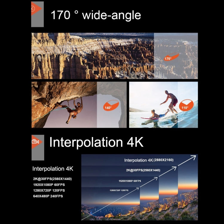 F60 2.0 inch Screen 170 Degrees Wide Angle WiFi Sport Action Camera Camcorder with Waterproof Housing Case, Support 64GB Micro SD Card(Blue) - Sports Camera by PMC TechLife | Online Shopping South Africa | PMC TechLife | Buy Now Pay Later Mobicred