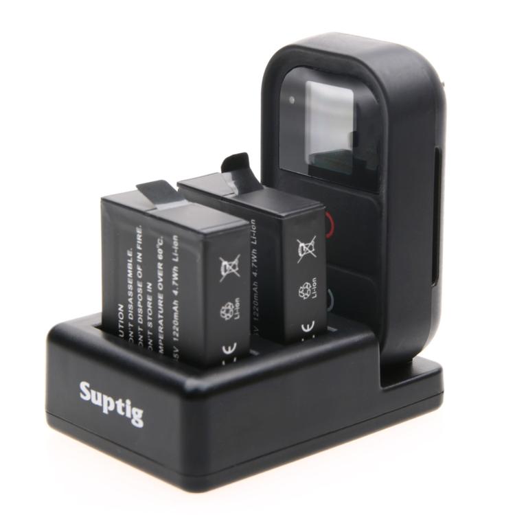 Dual Batteries Charger + Remote Control Charger with USB Cable for GoPro HERO7 Black /6 /5 (AHDBT-501), Batteries not included(Black) - Charger by PMC TechLife | Online Shopping South Africa | PMC TechLife | Buy Now Pay Later Mobicred