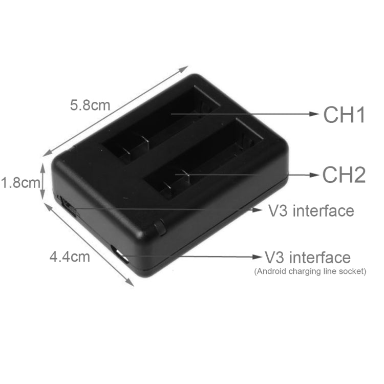BC-AZ16 Digital Camera USB Dual Batteries Charger for Xiaomi Xiaoyi II 4K - Charger by PMC TechLife | Online Shopping South Africa | PMC TechLife | Buy Now Pay Later Mobicred