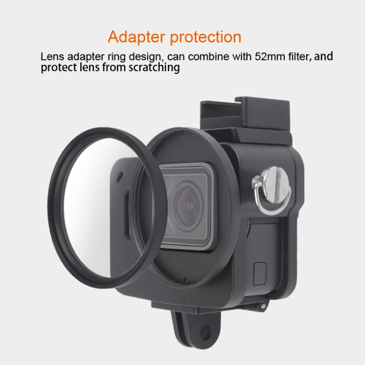Housing Shell CNC Aluminum Alloy Protective Cage with Insurance Frame & 52mm UV Lens for GoPro HERO7 Black /6 /5 (Blue) - Metal Cases by PMC TechLife | Online Shopping South Africa | PMC TechLife | Buy Now Pay Later Mobicred