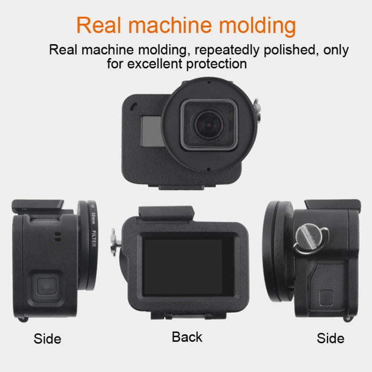 Housing Shell CNC Aluminum Alloy Protective Cage with Insurance Frame & 52mm UV Lens for GoPro HERO7 Black /6 /5 (Blue) - Metal Cases by PMC TechLife | Online Shopping South Africa | PMC TechLife | Buy Now Pay Later Mobicred