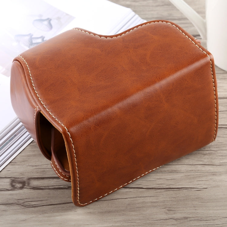 Full Body Camera PU Leather Case Bag with Strap for Sony A6300(Brown) - free shipping - PMC TechLife - Order now!