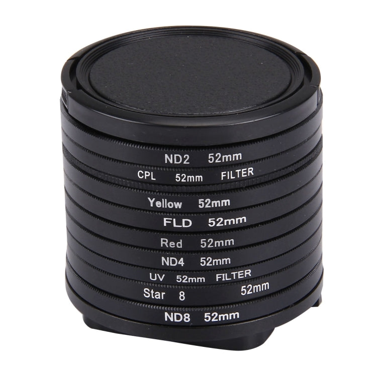 JUNESTAR 11 in 1 Proffesional 52mm Lens Filter(CPL + UV + ND8 + ND4 + ND2 + Star 8 + Red + Yellow + FLD / Purple) & Water-resistant Housing Case Adapter Ring & Lens Protective Cap for GoPro HERO4 / 3+ / 3 & Xiaomi Xiaoyi Yi I / II 4K Sport Action Camera - Lens Filter by JSR | Online Shopping South Africa | PMC TechLife | Buy Now Pay Later Mobicred