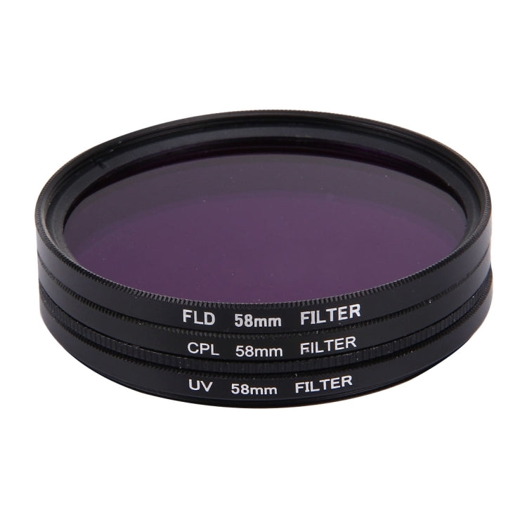 JUNESTAR 3 in 1 Proffesional 58mm Lens Filter(CPL + UV + FLD / Purple) for GoPro & Xiaomi Xiaoyi Yi Sport Action Camera - Lens Filter by JSR | Online Shopping South Africa | PMC TechLife | Buy Now Pay Later Mobicred