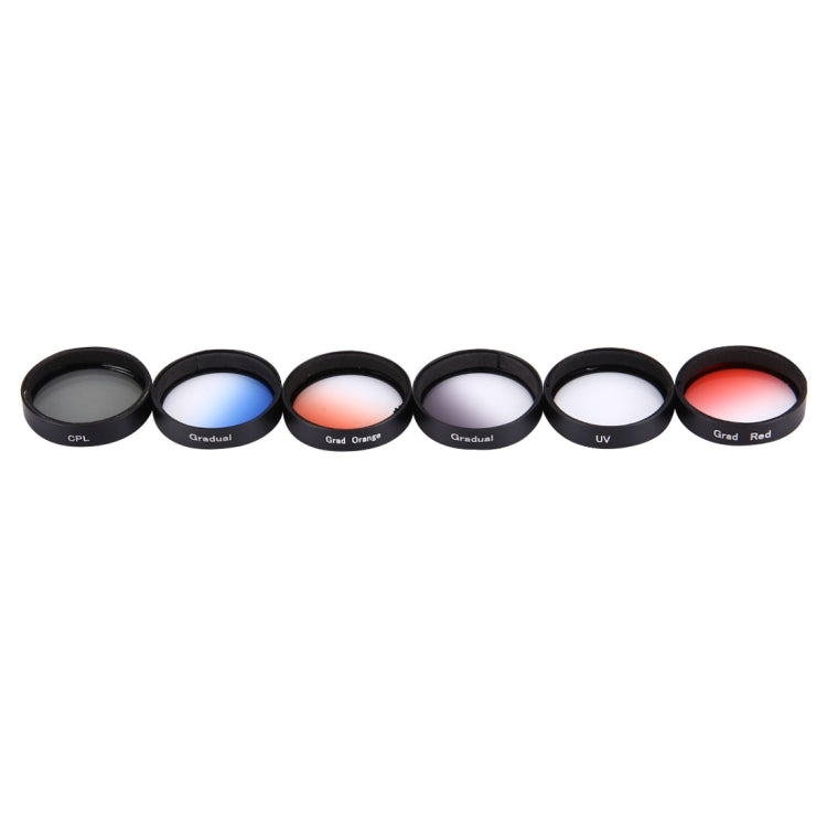 JUNESTAR 6 in 1 Professional 34mm Lens Filter(CPL + UV + Gradual Red + Gradual Orange + Gradual Blue + Gradual Grey) for DJI Phantom 3 & 4 - free shipping - PMC TechLife - Order now!