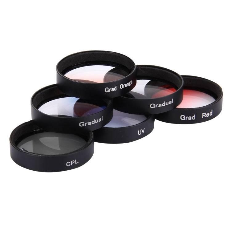 JUNESTAR 6 in 1 Professional 34mm Lens Filter(CPL + UV + Gradual Red + Gradual Orange + Gradual Blue + Gradual Grey) for DJI Phantom 3 & 4 - free shipping - PMC TechLife - Order now!