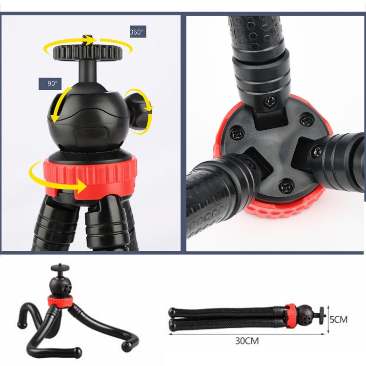 MZ305 Mini Octopus Flexible Tripod Holder with Ball Head for SLR Cameras, GoPro HERO10 Black / HERO9 Black / HERO8 Black /7 /6 /5 /5 Session /4 Session /4 /3+ /3 /2 /1, DJI Osmo Action, Xiaoyi and Other Action Cameras, Cellphone, Size:30cmx5cm - Portable Mini Tripod by PMC TechLife | Online Shopping South Africa | PMC TechLife | Buy Now Pay Later Mobicred