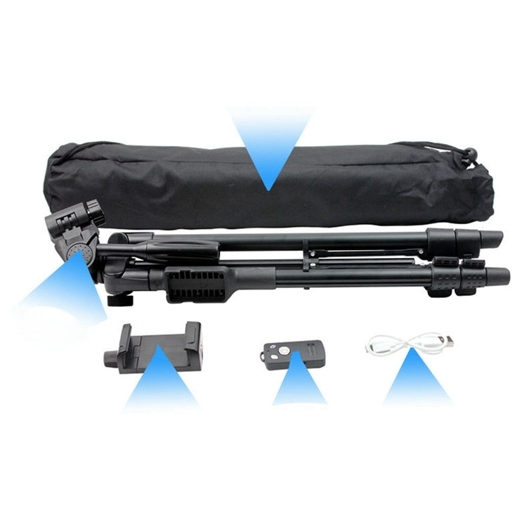 YUNTENG VCT-5208RM Aluminum Magnesium Alloy Leg Tripod Mount with Bluetooth Remote Control & Tripod Head & Phone Clamp for SLR Camera & Smartphones, Height: 125cm - free shipping - PMC TechLife - Order now!