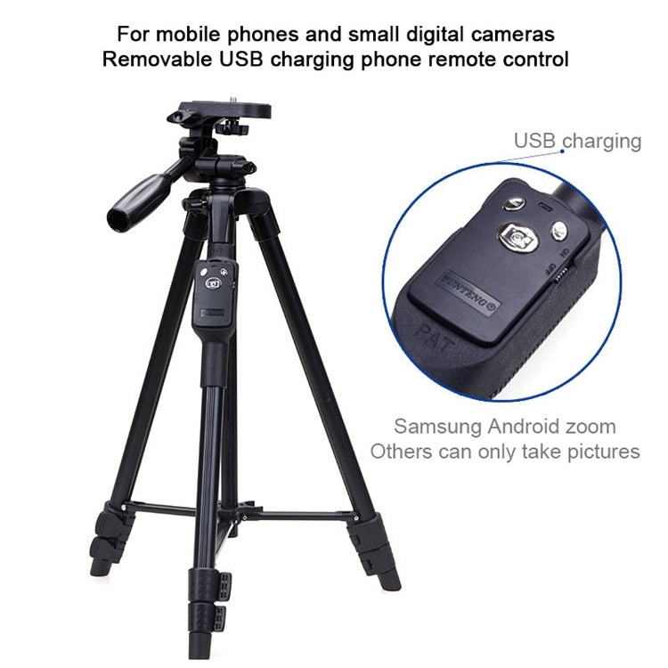 YUNTENG VCT-5208RM Aluminum Magnesium Alloy Leg Tripod Mount with Bluetooth Remote Control & Tripod Head & Phone Clamp for SLR Camera & Smartphones, Height: 125cm - free shipping - PMC TechLife - Order now!
