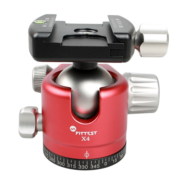 FITTEST X4 Low Center of Gravity High Locking Force Panoramic Ball Head with Quick Release Plate for DSLR & Digital Cameras, Load Max 10kg(Red) - free shipping - PMC TechLife - Order now!
