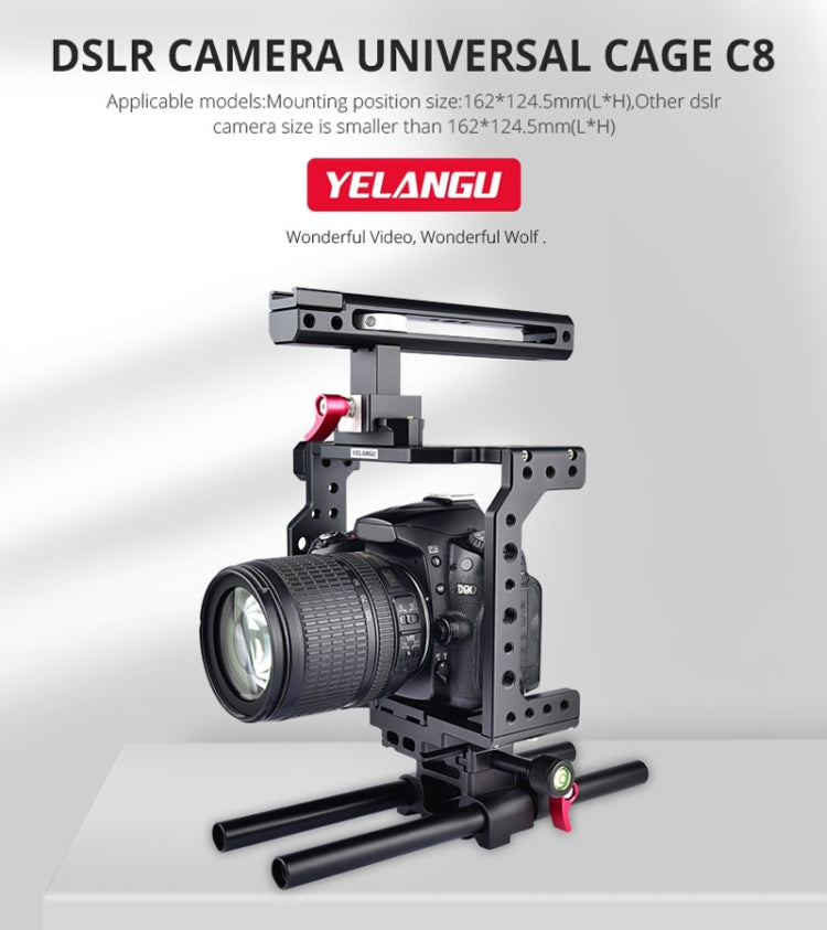 YELANGU C8 YLG0910 Handle Video Camera Cage Stabilizer(Black) - free shipping - PMC TechLife - Order now!