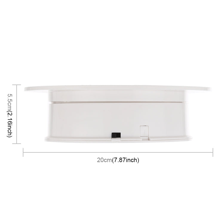 20cm 360 Degree Electric Rotating Turntable Display Stand Photography Video Shooting Props Turntable, Load 1.5kg, Powered by Battery & USB(White + Black) - free shipping - PMc TechLife - Order now!