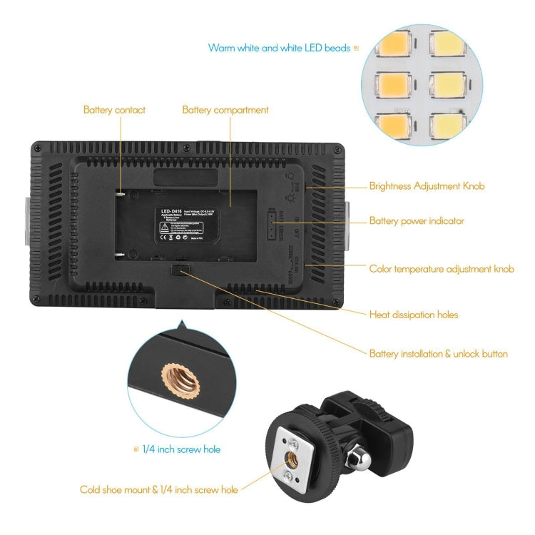 LED01 416 LEDs 3600LM Professional Vlogging Photography Video & Photo Studio Light for Canon / Nikon DSLR Cameras - free shipping - PMC TechLife - Order now!