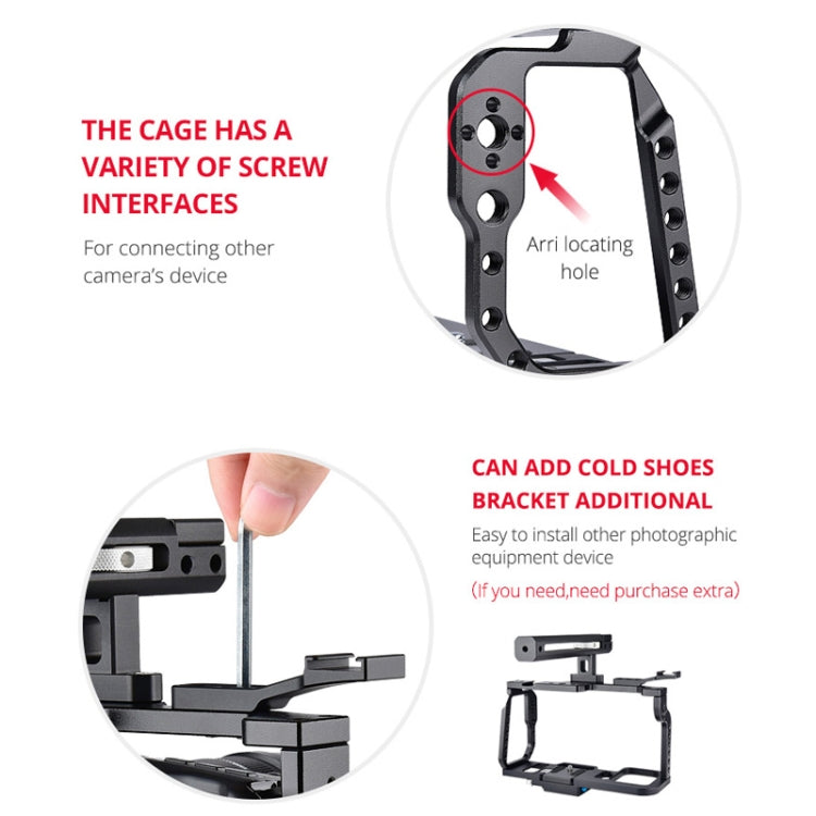 YELANGU C9-A YLG0911A Handle Video Camera Cage Stabilizer for DJI BMPCC 4K(Black) - free shipping - PMc TechLife - Order now!