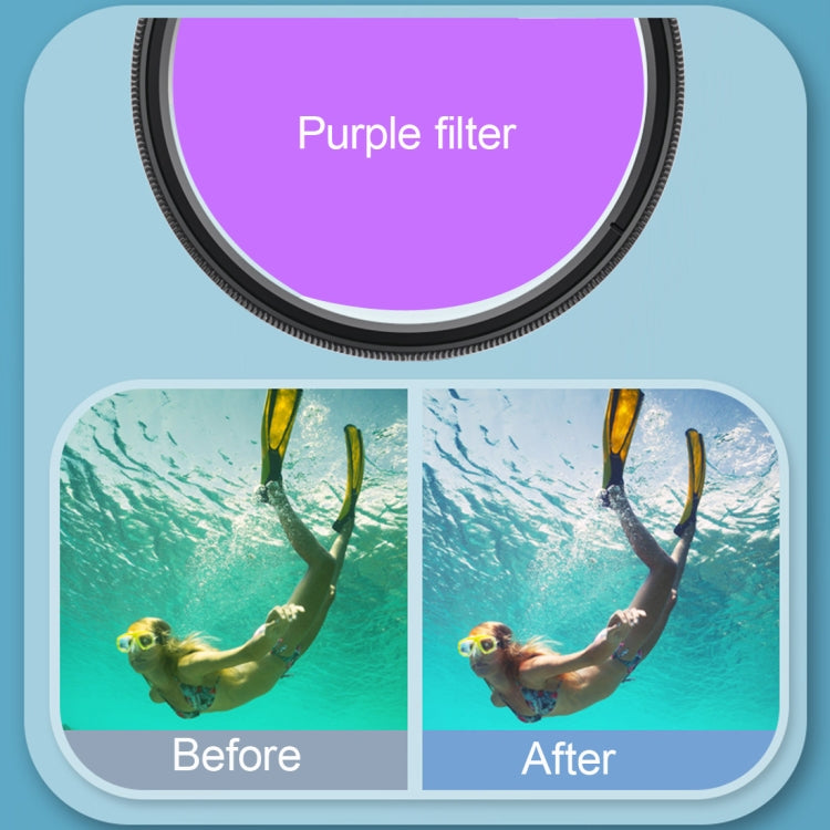 RUIGPRO for GoPro HERO8 58mm 16X Macro Lens + Red/Purple Diving Lens  Filter + Dive Housing Waterproof Case Kits with Filter Adapter Ring & Lens Cap - Lens Filter by RUIGPRO | Online Shopping South Africa | PMC TechLife | Buy Now Pay Later Mobicred