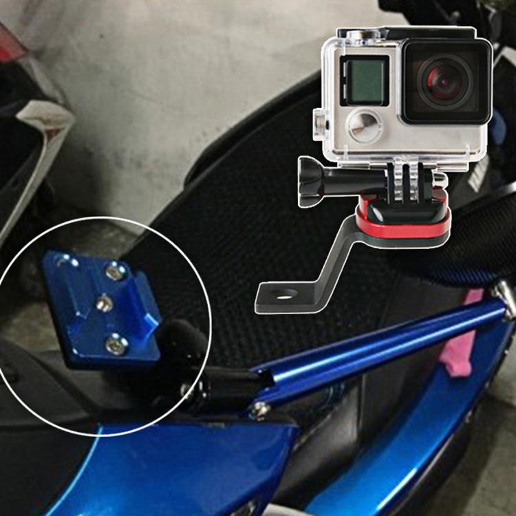 Motorcycle Rearview Mirror CNC Aluminum Alloy Stent Fixed Bracket Holder forGoPro Hero12 Black / Hero11 /10 /9 /8 /7 /6 /5, Insta360 Ace / Ace Pro, DJI Osmo Action 4 and Other Action Cameras(Black) - Bicycle Handlebar Mount by PMC TechLife | Online Shopping South Africa | PMC TechLife | Buy Now Pay Later Mobicred