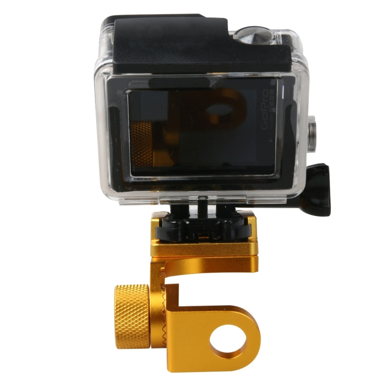 Motorcycle Rearview Mirror CNC Aluminum Alloy Stent Fixed Bracket Holder forGoPro Hero12 Black / Hero11 /10 /9 /8 /7 /6 /5, Insta360 Ace / Ace Pro, DJI Osmo Action 4 and Other Action Cameras(Gold) - Bicycle Handlebar Mount by PMC TechLife | Online Shopping South Africa | PMC TechLife | Buy Now Pay Later Mobicred